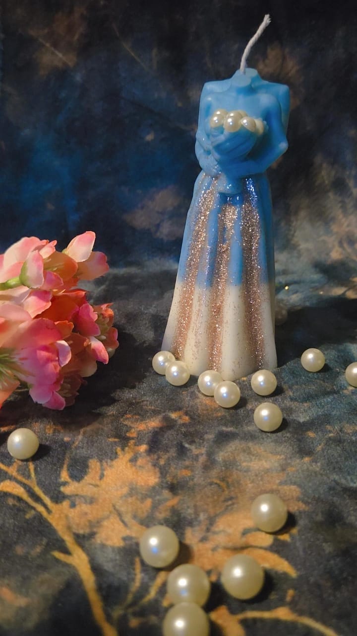 Bridal Groom Candle Blue