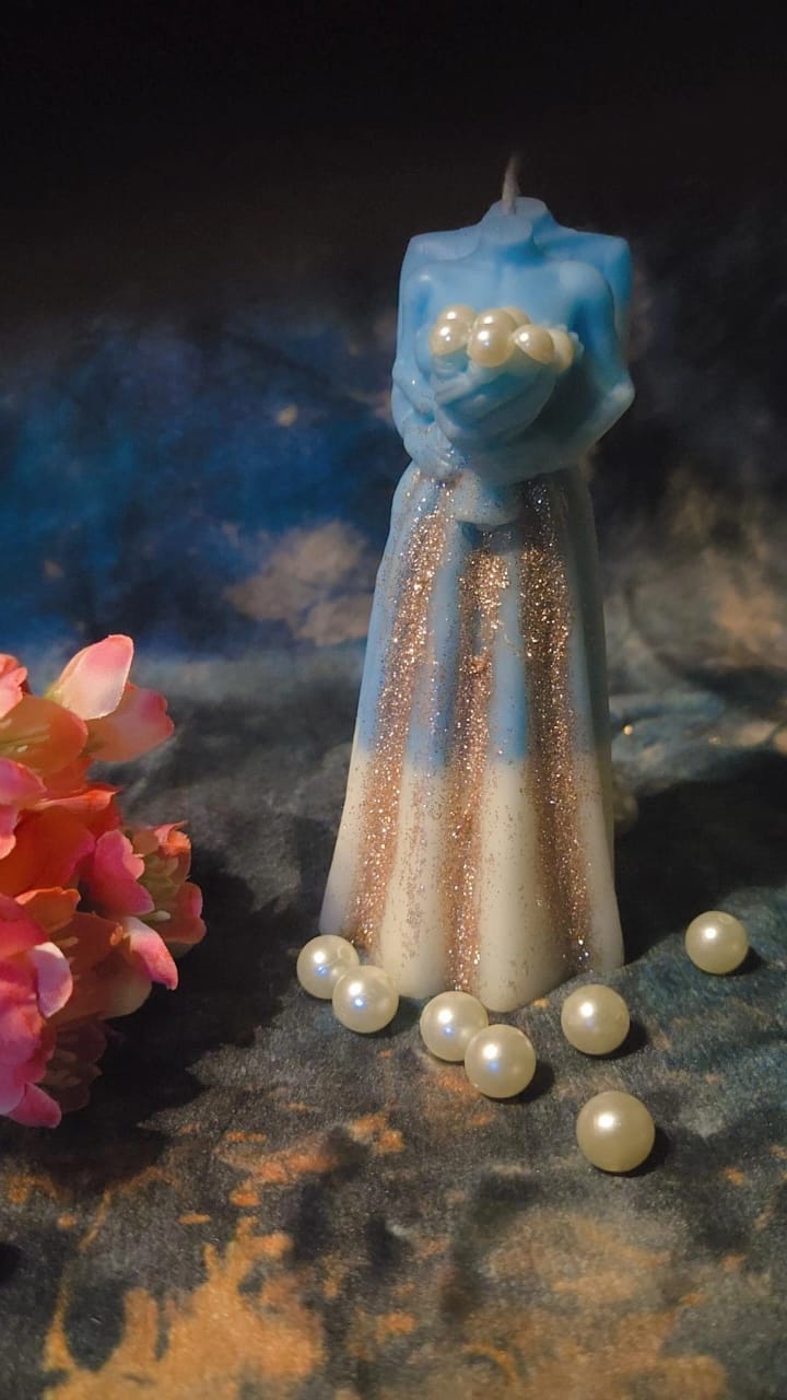 Bridal Groom Candle Blue